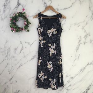 Banana Republic 100% Silk Floral Midi Dress